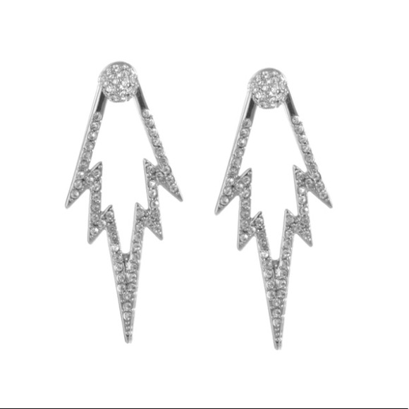 cc skye // rhodium plated pavé ear jackets - Picture 2 of 6